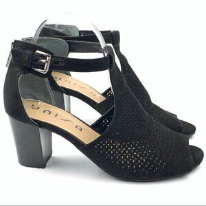 Unisa womens heels sz 7.5 black faux suede dorsay